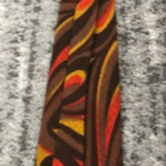 Vintage Psychedelic Tie Original Cotton Wool Blend Swirl Pattern Old - Picture 7 of 10